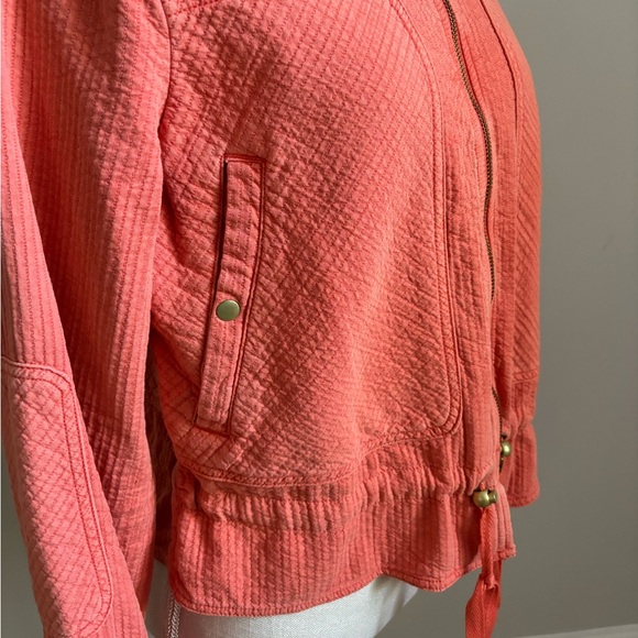Anthropologie Joyce Textured Jacket Orange Coral - Picture 6 of 11